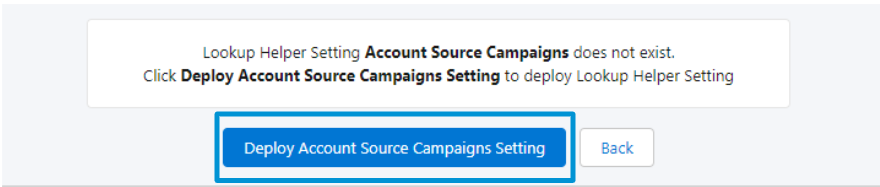 Account Source Campaigns deploy setting