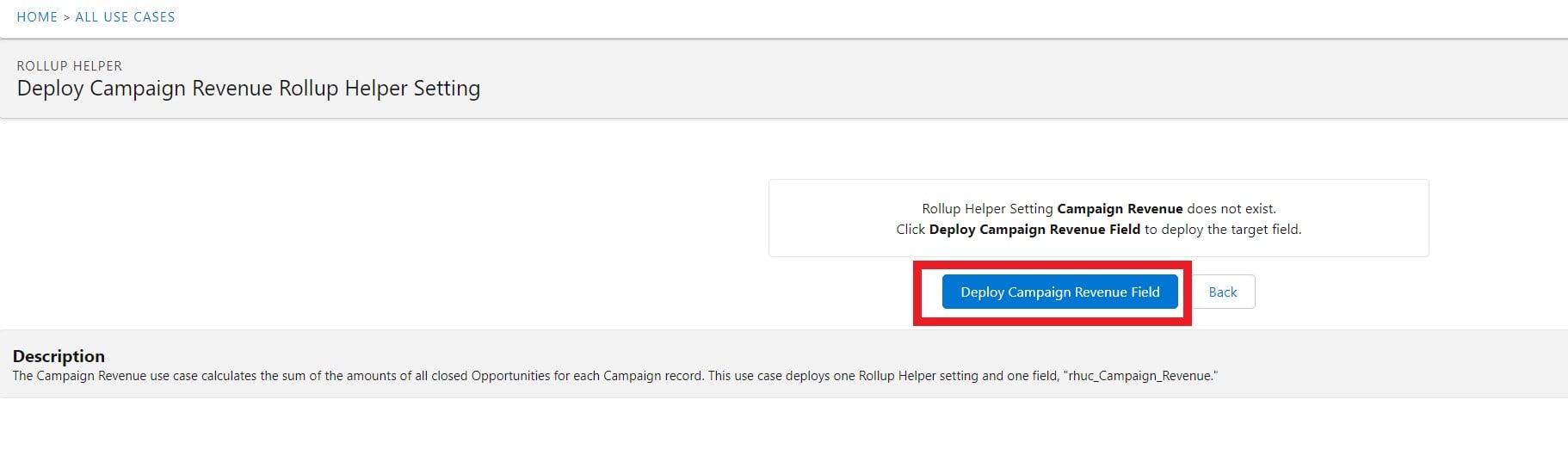 Campaign_Revenue deploy field