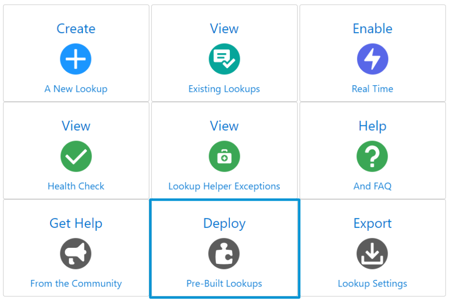 Lookup Helper Deploy Pre-Built Lookups