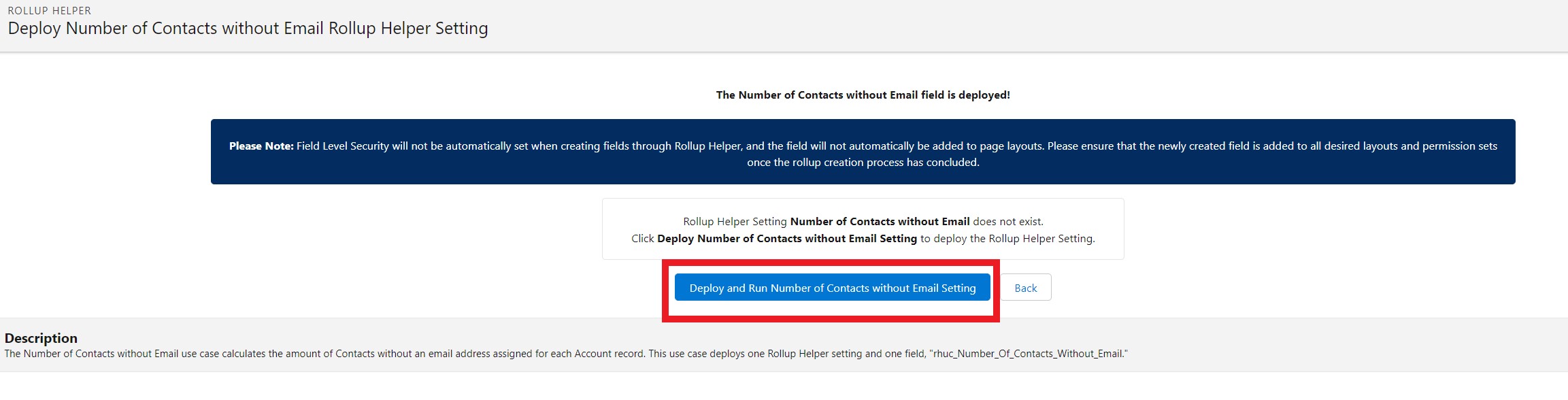 Number of Contacts without Email deploy setting