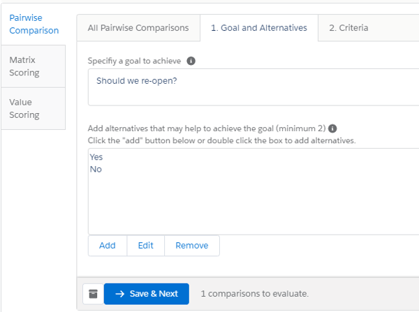 Reopen goals and alternatives