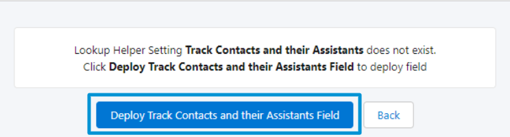 Track Contacts and their Assistants deploy field