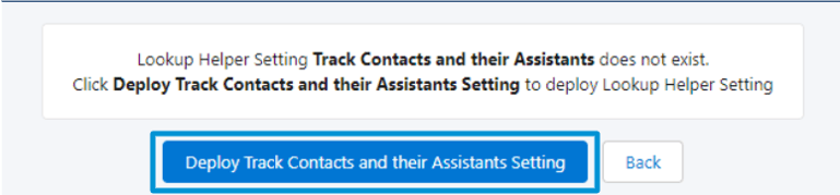 Track Contacts and their Assistants deploy setting