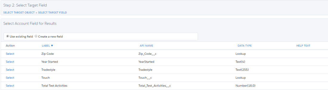 Changing field names image