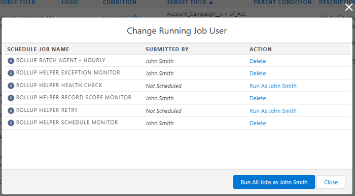 Change running job user