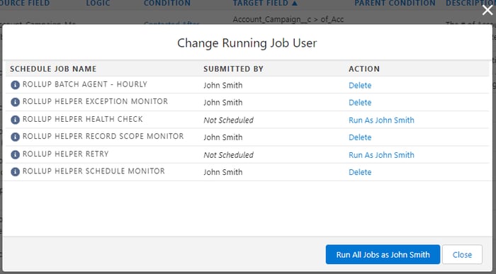 Change running job user