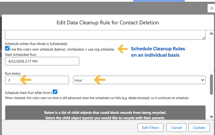 DQH schedule cleanup rules image