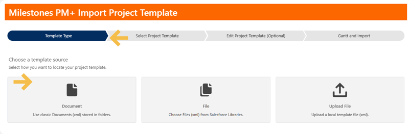 Import project template image