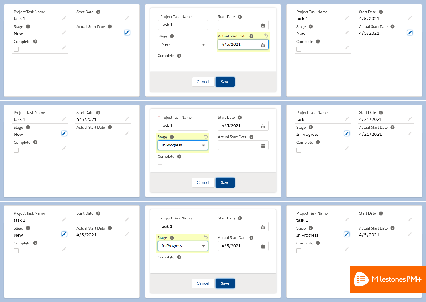 salesforce project management template