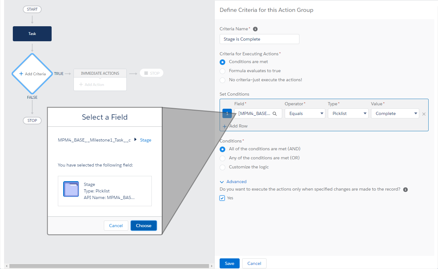 Project Gantt chart custom colors with free Salesforce task management app