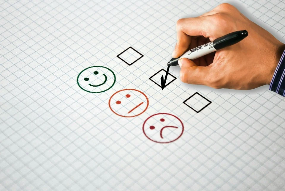 Happy, neutral, or unhappy checkboxes