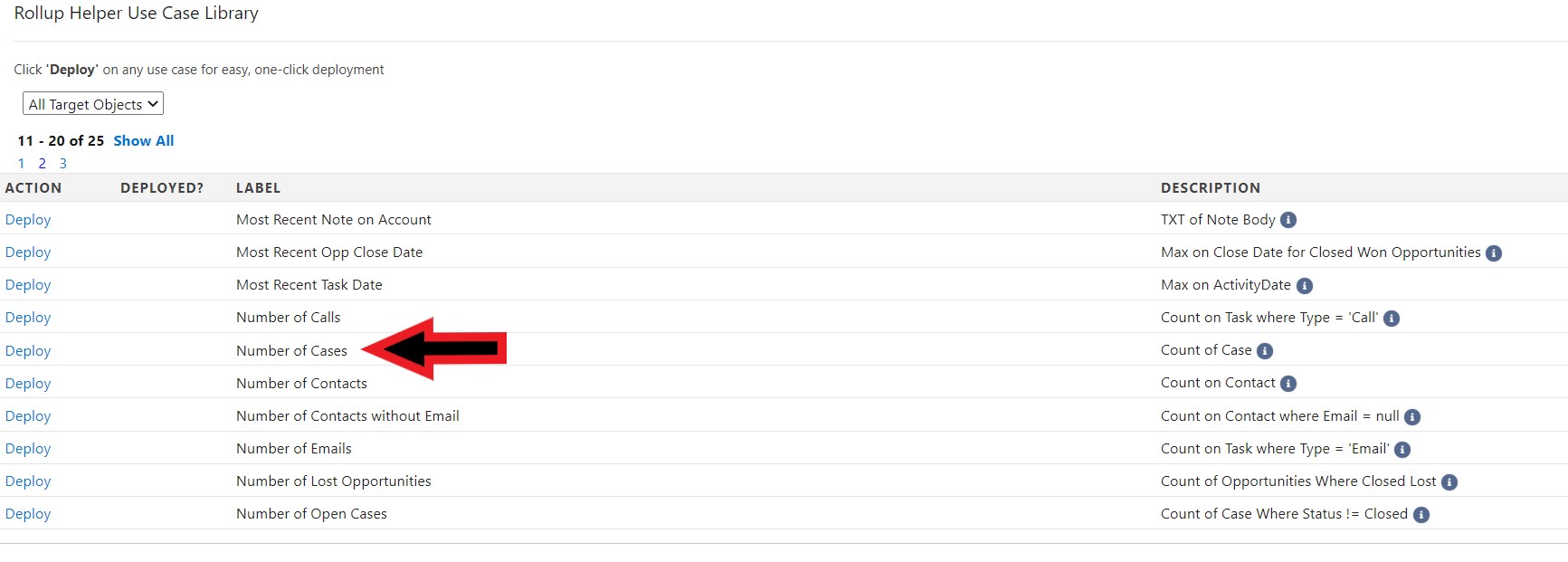 Auto-deploy Number of Cases rollup