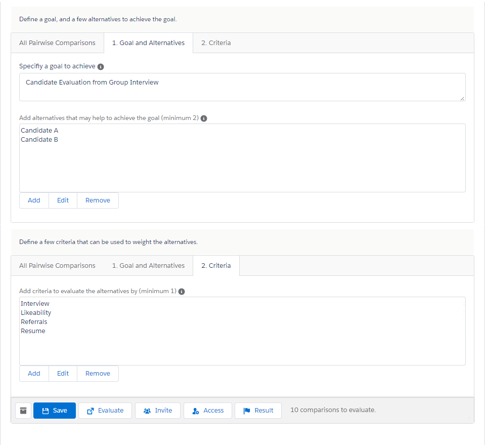 Candidate Evaluation from Group Interview; use case