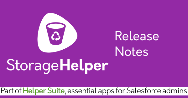 Storage Helper Release Notes