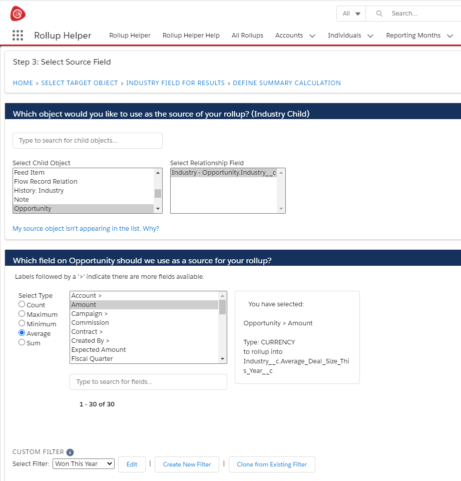 Example of Rollup Helper