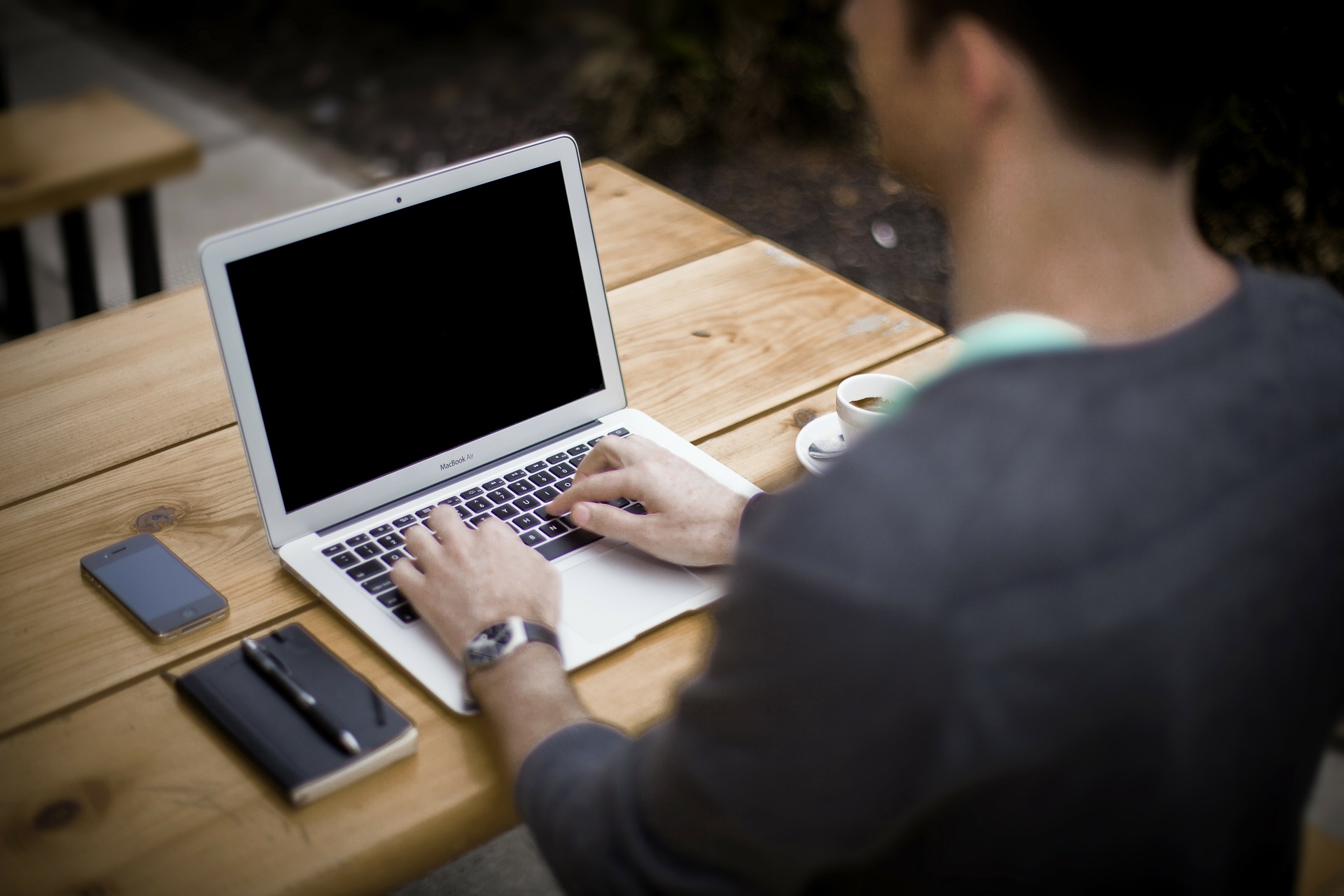 Man using laptop image