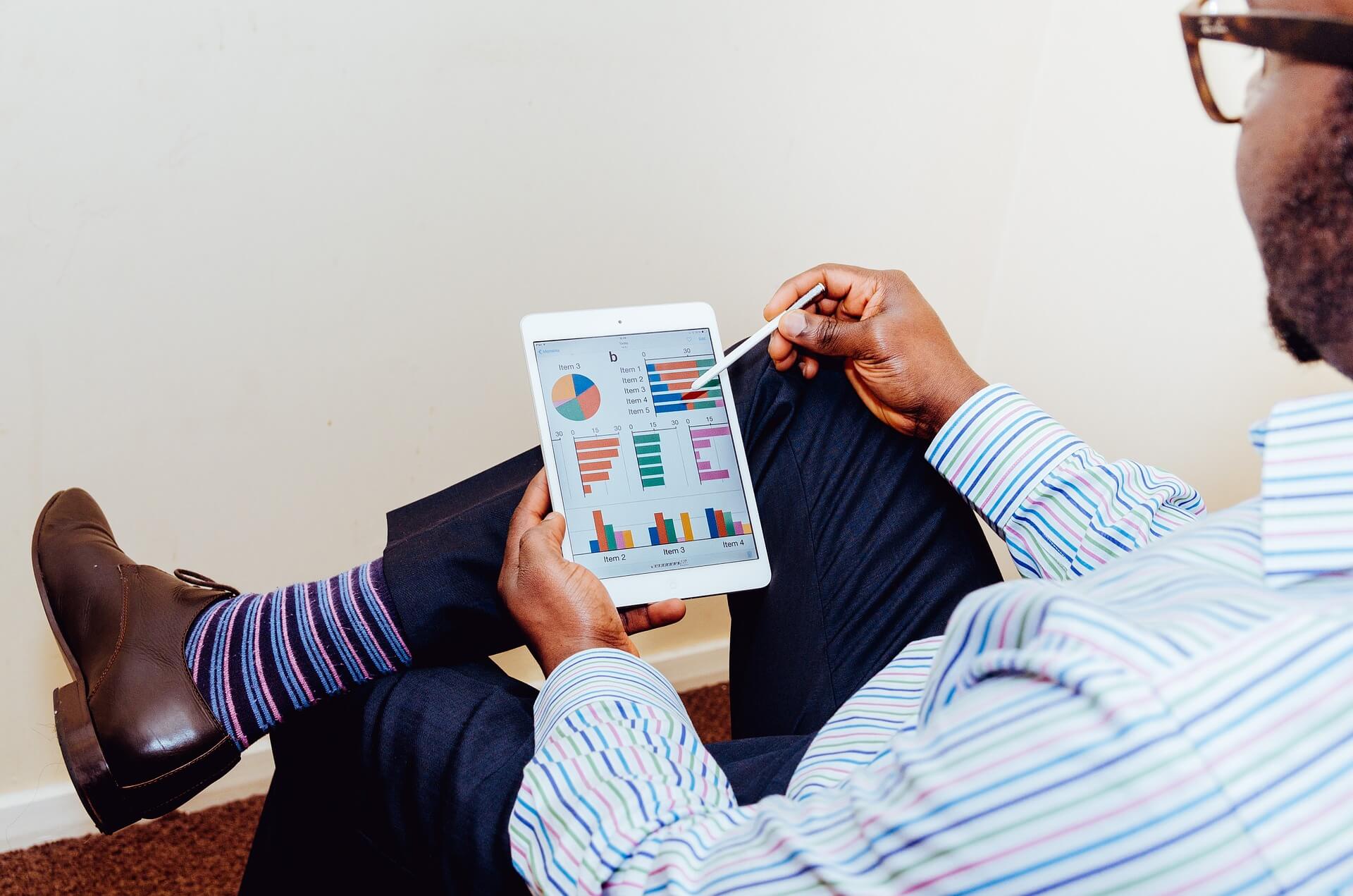 Business person using a tablet